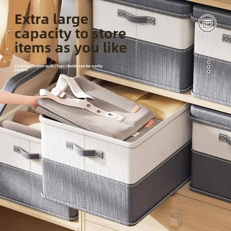 Foldable Fabric Storage Box with Lid – Durable Organizer Bin for Closet & Home Storage