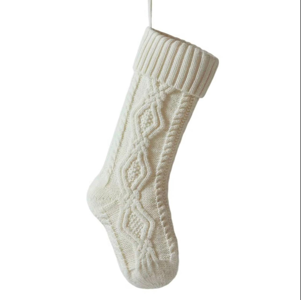 Knitted Christmas Stockings – Set of 2, Cable Knit Hanging Gift Bags