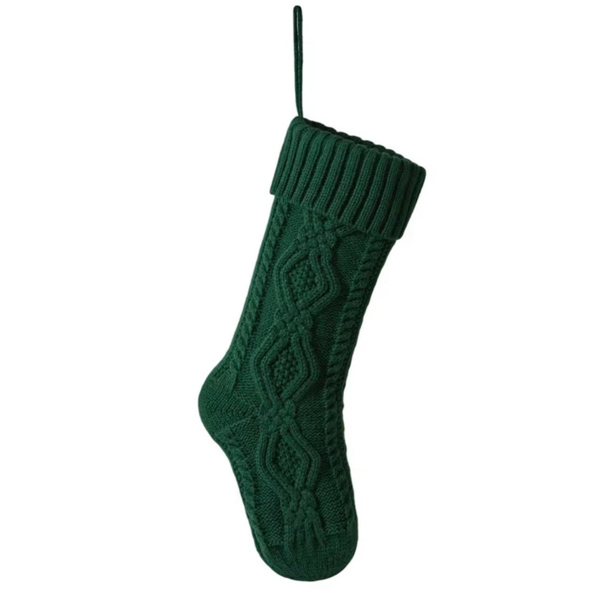 Knitted Christmas Stockings – Set of 2, Cable Knit Hanging Gift Bags