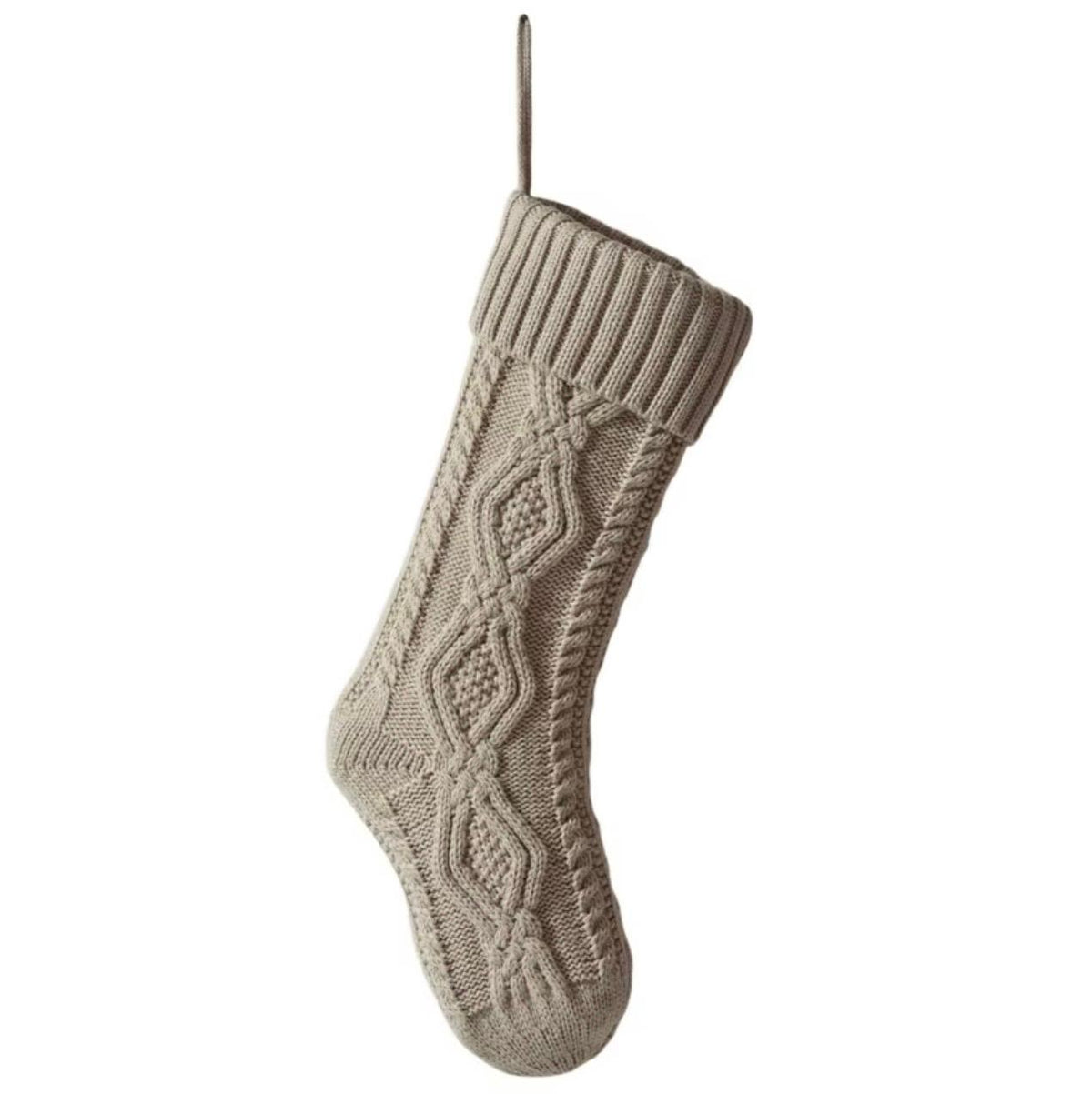 Knitted Christmas Stockings – Set of 2, Cable Knit Hanging Gift Bags