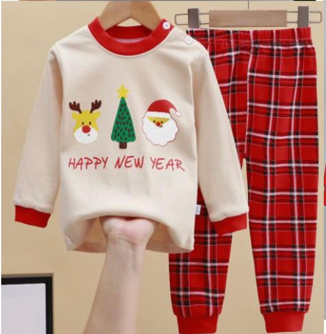 Kids Patterned Pajama Set – Soft Cotton Sleepwear with Fun Holiday & Seasonal Prints