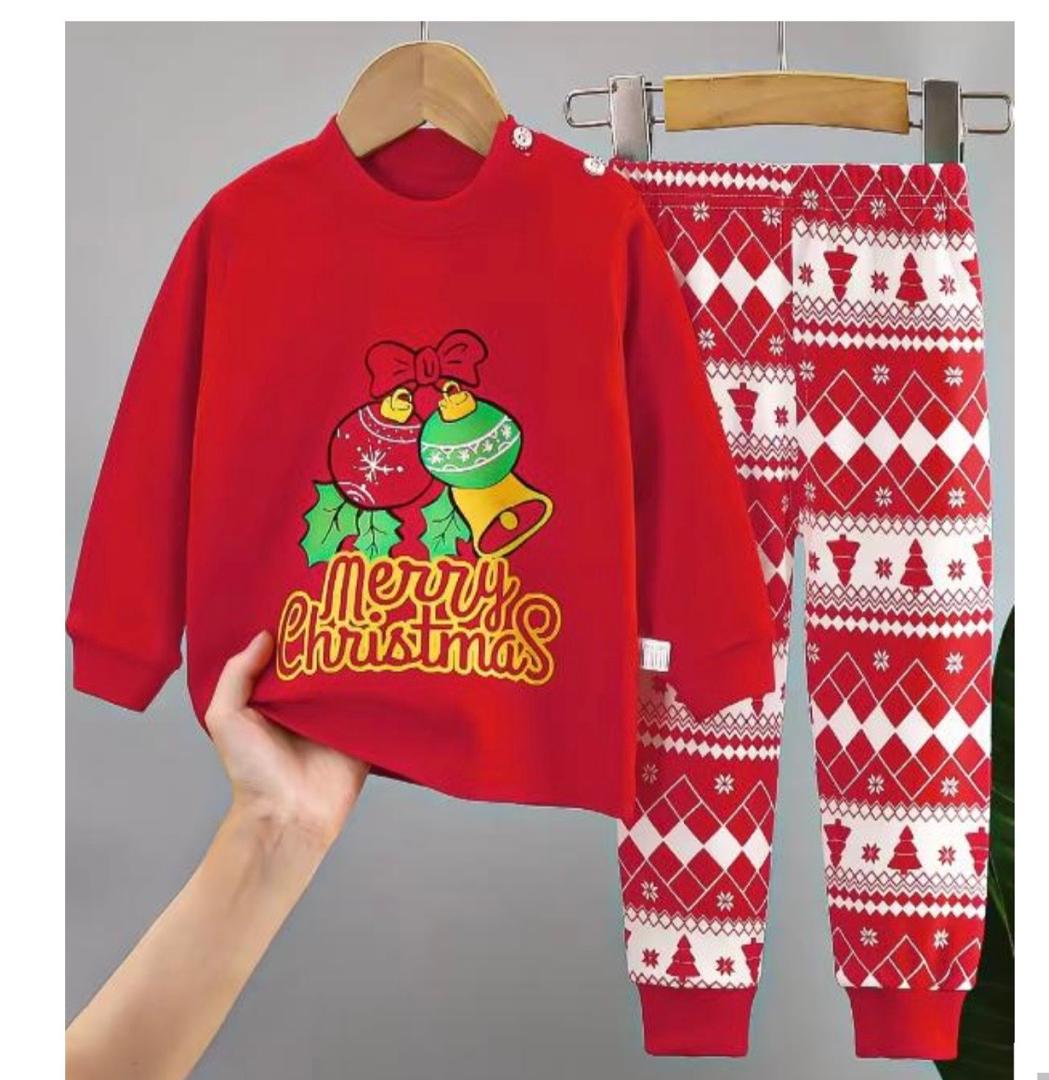 Kids Patterned Pajama Set – Soft Cotton Sleepwear with Fun Holiday & Seasonal Prints