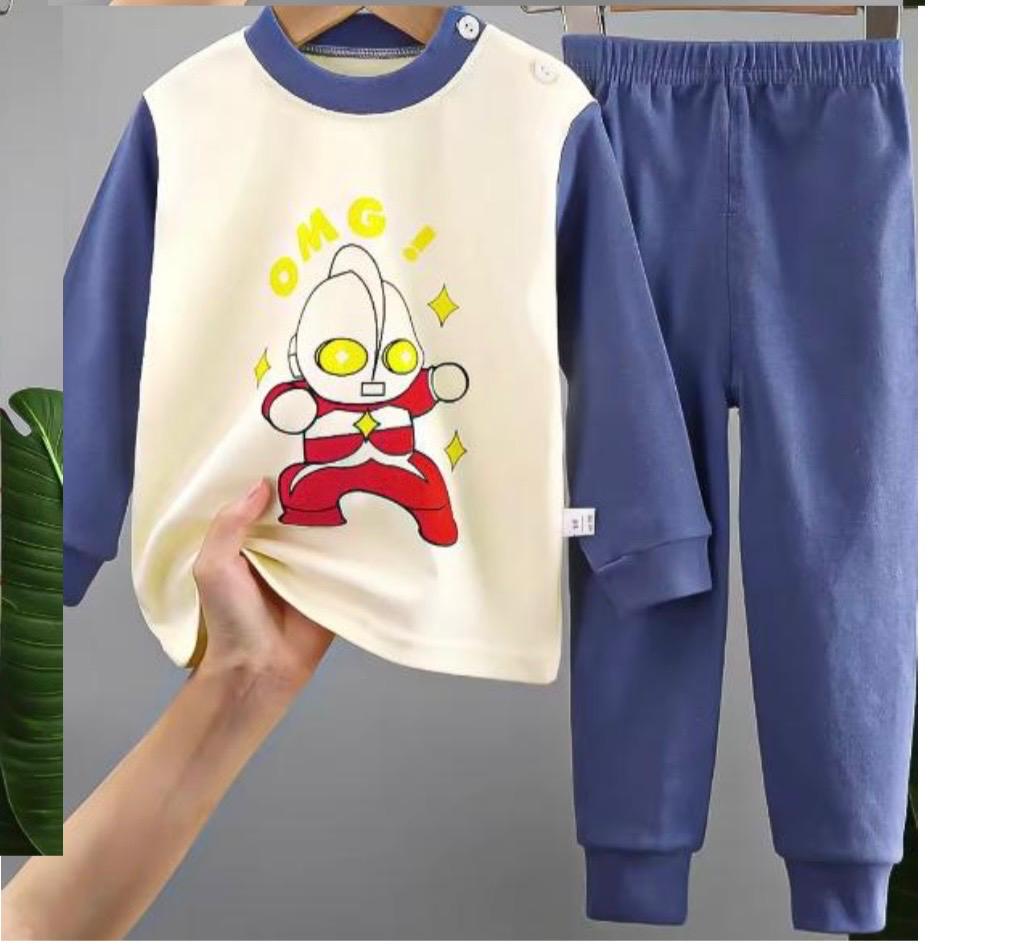 Kids Patterned Pajama Set – Soft Cotton Sleepwear with Fun Holiday & Seasonal Prints