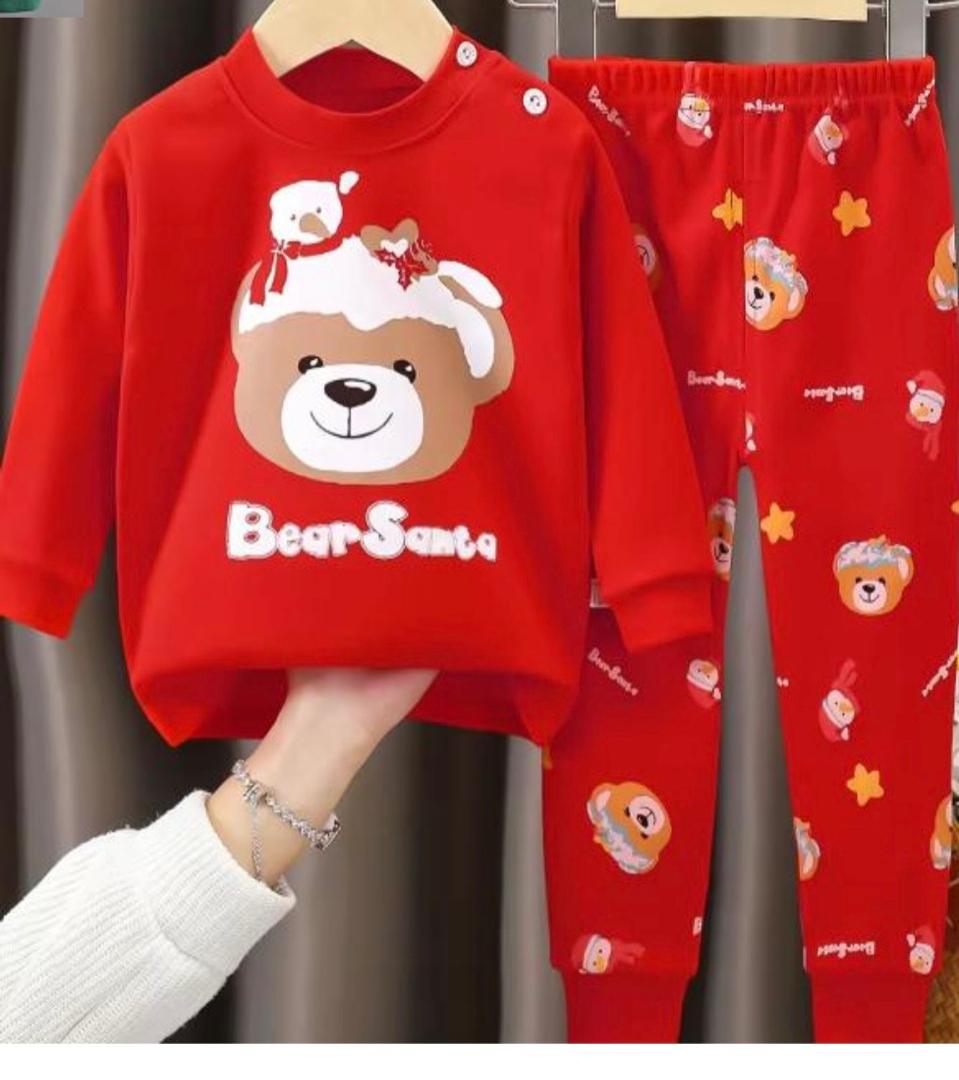 Kids Patterned Pajama Set – Soft Cotton Sleepwear with Fun Holiday & Seasonal Prints