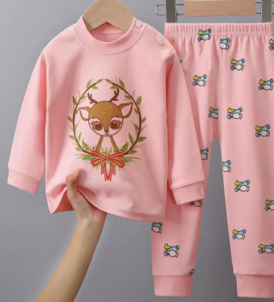 Kids Patterned Pajama Set – Soft Cotton Sleepwear with Fun Holiday & Seasonal Prints