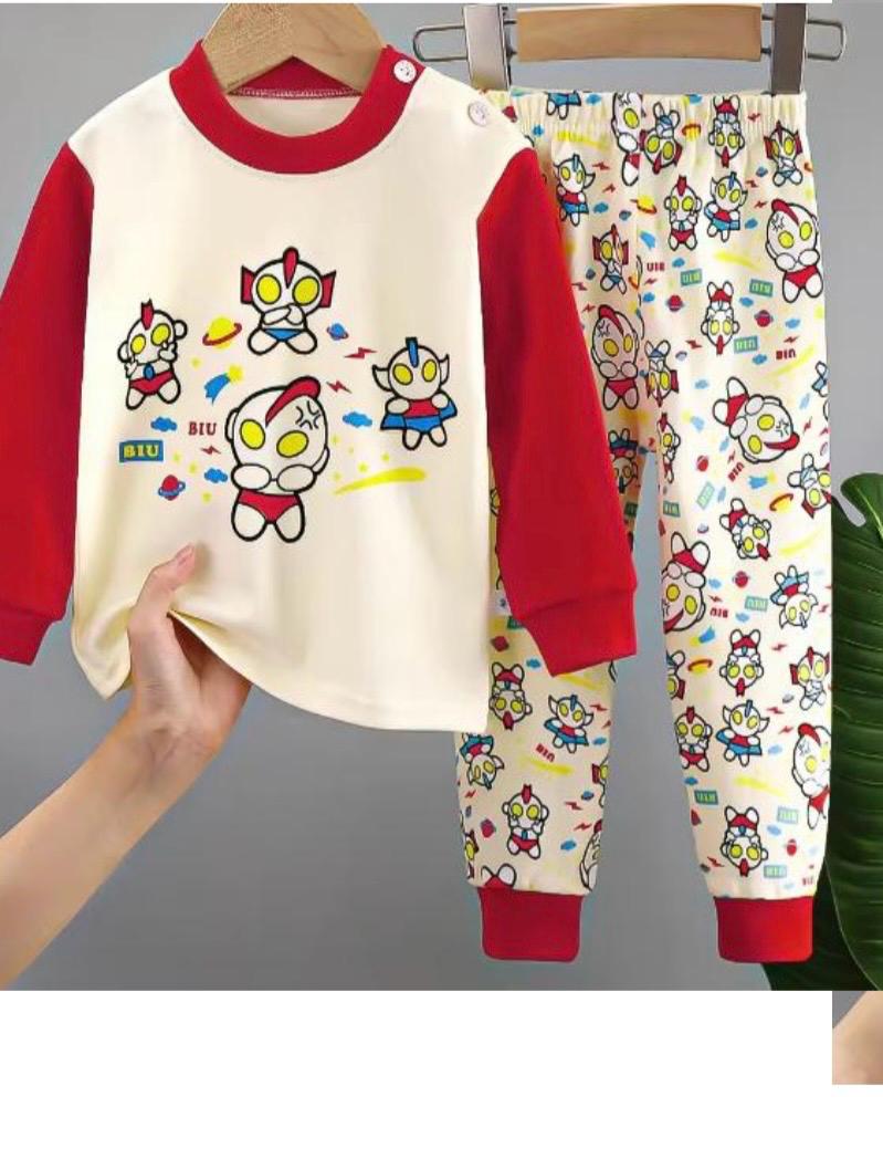 Kids Patterned Pajama Set – Soft Cotton Sleepwear with Fun Holiday & Seasonal Prints